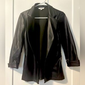 Sleek Black Polyester Jacket